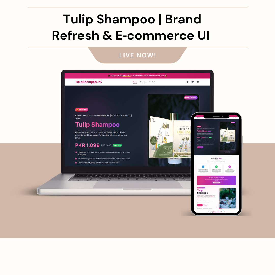 Tulip Shampoo | Brand Refresh & E-commerce UI