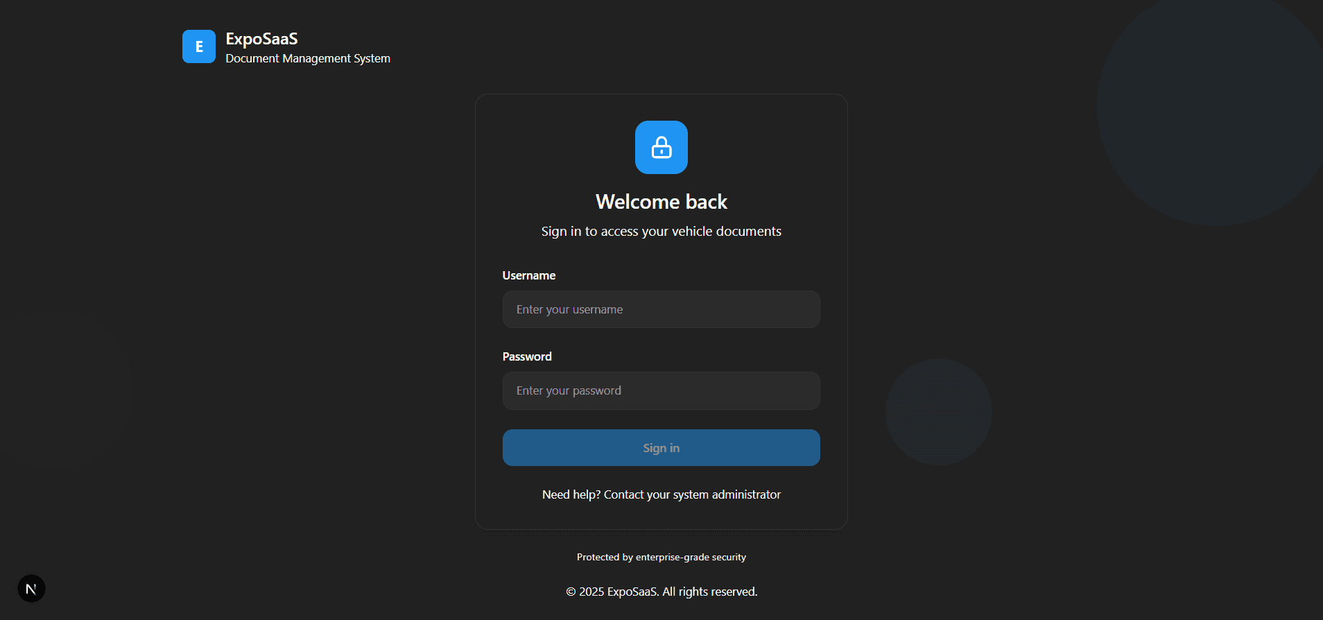 Exposaas | Enterprise Vehicle Management System - Screenshot 1